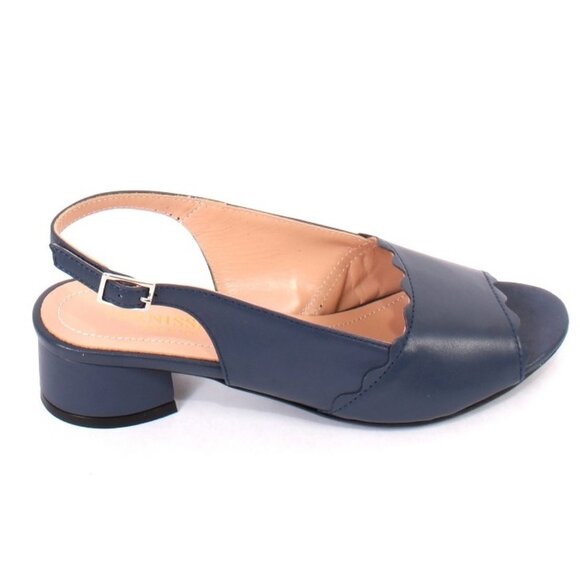 Vernissage 23692 Blue Leather Heel Slingback Sandals Shoes - Picture 3 of 8